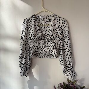 Vintage Black and White Spotted Blouse